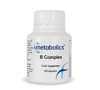 Metabolics B Complex Capsules | Bioavailable Methylated B Vitamins | Energy, Nervous System & Fatigue Support | Magnesium & Choline | Vegan, GMP, UK Made | 60 Capsules