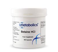Metabolics Betaine HCl 450mg Capsules - Digestive Enzyme Supplements for Protein Digestion & Nutrient Absorption - UK Made, Vegan, Count 180 Capsules
