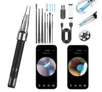 METACHOICE Ear Wax Removal Tool Camera - 2-in-1 Scoop & Tweezer, 5.0MP HD Otoscope, FDA-Registered, WiFi Ear Cleaner with 6 LED Lights, Complete Ear Cleaning Kit for iPhone & Android