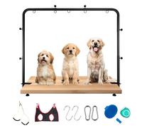 Metacrafts Dog Grooming Arm with Hammock & 2 Nooses, Clamp for Table: 42'' Height, 27''-39'' Width Portable Pet Grooming Kit for Nail Trimming, Cats & Dogs (Table not Included)