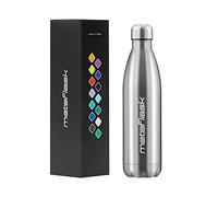 MetaFlask Water Bottle, Insulated Stainless Steel Water Bottle | 12 Hour Hot & 24 Hour Cold | Ideal for Gym, Yoga, Cycling | Leak-Proof (Stainless Steel, 1000ml)