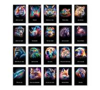 metaFox papeal Spirit Animals by 44 Illustration Animal Card Deck with Inspiring Messages - Thank You Cards Animals and Animal Oracle Cards - Postcards Pack for Postcrossing