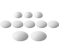 Metafranc 431836 Door Buffer Set 10 Pieces Diameter 30 mm + 40 mm + 60 mm Self-Adhesive White Reliable Wall Protection for Gently Opening Doors and Windows/Wall Buffers/Stop Damper