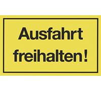 Metafranc 500270 Sign "Ausfahrt freihalten!" 300 x 200 mm/Signage/Information Sign/Prohibition Sign/No Parking/Prohibition of Parking/Property Marking/Commercial Marking /