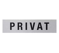 Metafranc 507040 Adhesive Sign "Private" - 160 x 40 mm - Made of Aluminium - In Modern Stainless Steel Look - Self-Adhesive Back/Sign/Information Sign/Prohibition Sign/No Access Sign / 507040