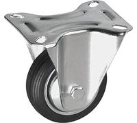 Metafranc 800630 Fixed Castor, Diameter, 104 x 80 mm, Solid Rubber, Roller Bearing, Chrome, Ø 100 mm