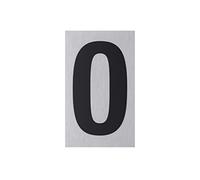 Metafranc Adhesive Sign "0" - 100 x 60 mm - Aluminium - In Modern Stainless Steel Look - Self-Adhesive Backing/Signage/Information Sign/Trade Marking / 507390