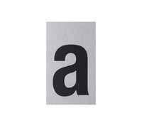 Metafranc Adhesive Sign "a" - 100 x 60 mm - Made of Aluminium - In Modern Stainless Steel Look - Self-Adhesive Back/Signage/Information Sign/Commercial Marking / 507400