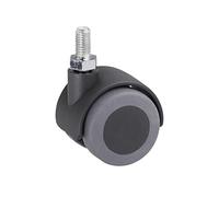 Metafranc Double Castor, Diameter 40 mm, with Screw, TPR Wheel, Soft Tread, Sliding Bearing, 30 kg Load Capacity, Transport Castor, Furniture Castor, Container Roller, parquet Roller, 802210