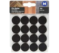 Metafranc Felt Gliders, Diameter 22 mm, self-Adhesive, Brown, 16 Pieces, Effective Protection of Your Furniture and Chairs, Furniture Glider Set for Sensitive Floors, Chair Gliders, Floor Gliders,