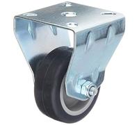 Metafranc Fixed Castor Diameter 50 mm - 55 x 55 mm Plate - Rubber Wheel - Soft Tread - Sliding Bearing - 35 kg Load Capacity/Transport Castor/Furniture Castor/Heavy Duty Castor