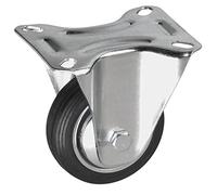 Metafranc 800620 Fixed Castor, Diameter, 104 x 80 mm, Solid Rubber, Roller Bearing, Black, Ø 80 mm