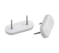 Metafranc Furniture Gliders 45 x 20 mm Plastic with Nail White Pack of 4 Twist-Proof Suitable for Outdoor Use/Furniture Glider Set for Insensitive Floors/Plastic Gliders / 644716