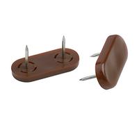 Metafranc Furniture Glides 45 x 20 mm - Plastic - with Nail - Brown - 4 Pieces - Twist-Proof - Suitable for Outdoor use/Furniture Glides Set for Insensitive Floors/Plastic Gliders / 644706
