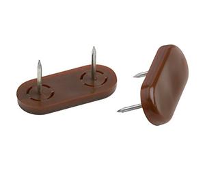 Metafranc Furniture Glides 45 x 20 mm - Plastic - with Nail - Brown - 4 Pieces - Twist-Proof - Suitable for Outdoor use/Furniture Glides Set for Insensitive Floors/Plastic Gliders / 644706