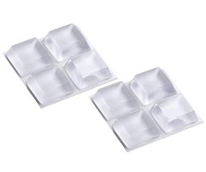 Metafranc Protective Buffer, 20 x 20 mm, self-Adhesive, Transparent, 8 Pieces, Effective Protection of Sensitive Surfaces, Furniture Buffer Set, Stop Damper for Cabinet Doors, Non-Slip Buffer, 646026