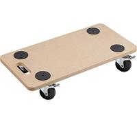 Metafranc Transport Roller, 200 kg, MDF, 590 x 290 mm, PP Wheels, Brake, Natur