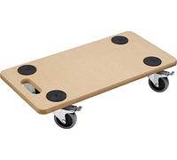 Metafranc Transport trolley 590 x 290 mm - 200 kg load capacity - MDF board - TPE wheels/furniture roller with brake/transport aid for moving/trolley for transporting furniture/wooden box roller/821390