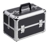 Meister 9095040 Multi-Purpose Case 355 x 240 x 225 mm - Lots of Storage Space - Separable Small Parts Compartments - Lockable - Includes 2 Keys & Carry Strap/Cosmetic Case/Scissors Case/Black
