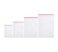 metagio 400 Pcs Grip Seal Bags Clear Plastic Bags, Resealable Clear Plastic Bags Reusable Poly Zip Lock Storage Pouch Bags for Kitchen Storage, Jewellery,Craft Beads Storage - 4 Sizes
