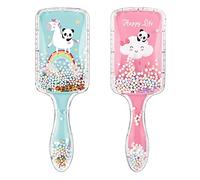 metagio Hair Brush, 2 Pack Detangle HairBrush Durable Paddle Hair Bursh for Women Girls to Smooth Thick Curly Thin Long Short Wet or Dry Hair(Pink & Green)