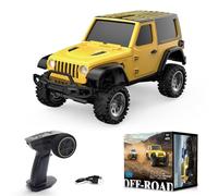 MetaHrystynx 1/36 RC Crawler, 4x4 RC Truck Off Road Car, 2.4G 4WD Full Proportional All Terrain Climbing Off-Road Vehicle with LED Lights, Long Battery Life (RTR Version/Yellow)