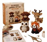 MetaHrystynx 3D Beaded Animal Craft Kit, DIY Bead Weaving Display Models, Creatively Beaded Animals Jewelry Art Craft Kits for Adults (Woodland Friends Set)