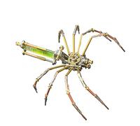 MetaHrystynx 3D Metal Puzzles, Mechanical Spider Assembly Kits, DIY Steampunk Engineering Model, Precision-Crafted Metal Parts, Version A, 118 Pieces