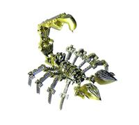 MetaHrystynx 3D Printed Scorpion Model, Halloween Theme Decoration, DIY Creative Scorpion Model with Movable Joints, Halloween Decor for House, Black Gold