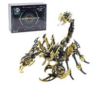 MetaHrystynx 3D Stereo Black Golden Mechanical Scorpion Puzzle for Adults, Metal Insect Model, Steampunk Assembly Jigsaw, DIY Assembly Creative Kit, Gift and Home Decor, 200 Pieces+