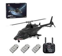 MetaHrystynx AW-911 1/34 Scale RC Helicopter, 2.4G 9CH RC Military Helicopter with 6G/3D Stunt Mode, GPS & Optical Flow Positioning, One-Key Takeoff/Landing, Altitude Hold, Gift for Beginners (RTF)