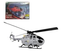 MetaHrystynx BO105 RC Helicopter, 2.4G RC 4CH Armed Helicopter Military Aircraft Model with Optical Flow, One Key Take Off/Landing, Altitude Hold, Gyro & LED Light, Gift for Adults (RTF/Grey)