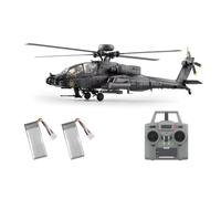 MetaHrystynx C170 AH-64D 6CH RC Helicopter, 1/48 Scale 2.4G Brushless Military RC Aircraft with Optical Flow Positioning, One-Key Inverted Flight and Altitude Hold, Gift for Adult (Dark Grey)