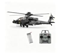 MetaHrystynx C170 AH-64D 6CH RC Helicopter, 1/48 Scale 2.4G Brushless Military RC Aircraft with Optical Flow Positioning, One-Key Inverted Flight and Altitude Hold, Gift for Adult (Dark Grey)
