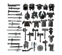 MetaHrystynx Medieval Ancient Weapon Pack Accessories Kits for Minifigures, Include Armor, Helmets, Shields, Weapons Compatible with Major Brands, 40 Pieces