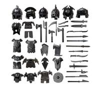 MetaHrystynx Medieval Ancient Weapon Pack Accessories Kits for Minifigures, Include Armor, Helmets, Shields, Weapons Compatible with Major Brands, 40 Pieces