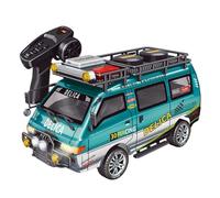 MetaHrystynx Mini RC Van Car, 1/24 Scale 2.4G 4WD Full-Proportional High-Speed Drift Car with LED Lights and Reverse Function, Three-Speed Adjustable, Hobby Crawler for Adult, JXC5813A (RTR/Green)