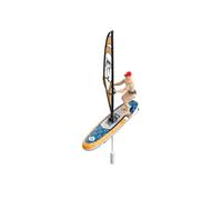 MetaHrystynx Mini Remote Control Sailboard, 2.4G RC Boat with LED Lights, Never-Flip Design, Fast/Slow Speed, Indoor & Outdoor Water Boat for Adults (Yellow)