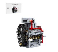 MetaHrystynx Mini V8 Engine Building Blocks Set, 4-Stroke Hand-crank STEM Engine Model that Run, for Adult (306PCS)