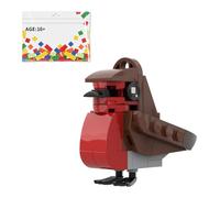 MetaHrystynx Robin Christmas Ornament Bird Building Set, Creative MOC Collectible Bird Model, Cool Bird Home Decor Display Model, Creative Gifts for Adults or Teens, 41 Pieces