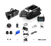 MetaHrystynx V080 Smart RC Bait Boats with 3kg Loading and 800m Remote Control, GPS Positioning, Auto Cruise, LED Light, Handbag, Black