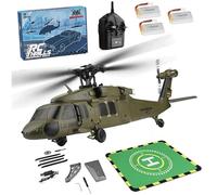 MetaHrystynx WL K170 RC Helicopter, 2.4G 4CH RC Aircraft for Beginner with Altitude Hold, One Key Take Off/Landing, LED Light, Low Battery Reminder, Gift for Military Fans (RTF Version)