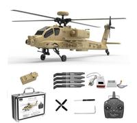MetaHrystynx YU Xiang F11-N AH64 Apache RC Helicopter, 1/32 Scale 2.4G 6CH Dual Rotor 6G/3D RC Helicopter with Optical Flow Altitude Hold and One Click Descent, Aircraft for Beginner (RTF Version)