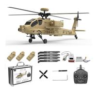 MetaHrystynx YU Xiang F11-N AH64 Apache RC Helicopter, 1/32 Scale 2.4G 6CH Dual Rotor 6G/3D RC Helicopter with Optical Flow Altitude Hold and One Click Descent, Aircraft for Beginner (RTF Version)