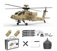MetaHrystynx YU Xiang F11-N AH64 Apache RC Helicopter, 1/32 Scale 2.4G 6CH Dual Rotor 6G/3D RC Helicopter with Optical Flow Altitude Hold and One Click Descent, Aircraft for Beginner (RTF Version)