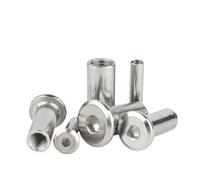 Metal 1-20Pcs 304 Stainless Steel M6 M8 M10 Large Flat Hex Socket Head Furniture Rivet Connector Insert Joint Sleeve Cap Nut L=8~120mm(M8x50mm-D10-5pcs)(M6x10mmD8-20pcs)
