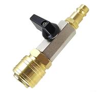 Metal 1/4 Inch Compressed Air Shut-Off Valve with Quick Connector