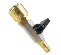 Metal 1/4 Inch Compressed Air Shut-Off Valve, With Quick Connector, High Pressure Pneumatic Fitting Up To 15 Bar For Workshop And Garage Air Tool Systems