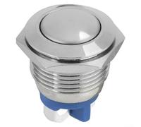 Metal 12V DC Push Button Momentary Reset Switch with LED Power Indicator IP65 Waterproof Dustproof Suitable for Automotive and Marine Control Circuits