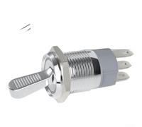 Metal 16mm For Toggle Switch with 2 Position 10A Current Rating Illuminated Rocker Lever for Control Panels Featuring Self Locking and Silver Contacts (B)